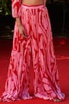 Shop_Zwaan_Red Silk, Shantoon V-neck Sylvie Printed Top And Pant Set _Online_at_Aza_Fashions