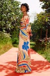 Shop_Zwaan_Multi Color Satin Off-shoulder Sandra Skirt Set _Online_at_Aza_Fashions