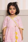 Kirti Agarwal - Pret N Couture_Pink Chanderi Cotton Embroidery Angrakha Kurta Set _Online_at_Aza_Fashions