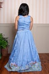 Shop_Kirti Agarwal - Pret N Couture_Blue Silk Embroidery Lehenga Set _at_Aza_Fashions