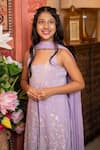 Buy_Kirti Agarwal - Pret N Couture_Purple Chanderi, Chiffon Embroidery Kurta Sharara Set _Online_at_Aza_Fashions