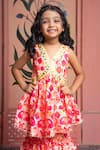 Buy_Kirti Agarwal - Pret N Couture_Pink Modal, Satin Beads And Peach Kurta Sharara Set _Online_at_Aza_Fashions