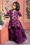 Buy_Kirti Agarwal - Pret N Couture_Purple Silk, Organza Tassels, Embroidery Designer Peplum Tunic And Lehenga _at_Aza_Fashions
