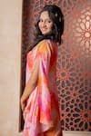 Kirti Agarwal - Pret N Couture_Pink Satin, Crepe, Organza Embroidery Vibrant Crop Top Cape Sharara Set _Online_at_Aza_Fashions