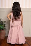 Shop_Kirti Agarwal - Pret N Couture_Pink Tissue, Silk Soft Dusty Draped Top And Lehenga Set _at_Aza_Fashions