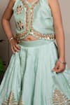 Shop_Kirti Agarwal - Pret N Couture_Green Silk Beads, Sequins, Embroidery Mint Lehenga Set _Online_at_Aza_Fashions