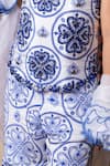 Kirti Agarwal - Pret N Couture_Blue Crepe, Organza Beads, Embroidery And White Designer Sharara Set _Online_at_Aza_Fashions