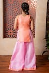 Shop_Kirti Agarwal - Pret N Couture_Orange Silk Embroidery Pink Kurta And Palazzo Set _at_Aza_Fashions