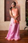 Kirti Agarwal - Pret N Couture_Orange Silk Embroidery Pink Kurta And Palazzo Set _Online_at_Aza_Fashions