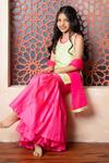 Kirti Agarwal - Pret N Couture_Green Silk, Cotton, Organza Embroidery Designer Pink And Tunic Sharara Set _Online_at_Aza_Fashions