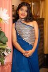 Buy_Kirti Agarwal - Pret N Couture_Blue Crepe, Chiffon Sequins Royal Tunic Set _Online_at_Aza_Fashions