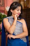 Shop_Kirti Agarwal - Pret N Couture_Blue Crepe, Chiffon Sequins Royal Tunic Set _Online_at_Aza_Fashions