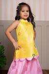 Kirti Agarwal - Pret N Couture_Yellow Silk Embroidery And Pink Tunic Palazzo Set _Online_at_Aza_Fashions