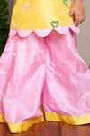 Shop_Kirti Agarwal - Pret N Couture_Yellow Silk Embroidery And Pink Tunic Palazzo Set _Online_at_Aza_Fashions