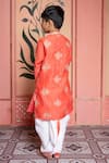 Buy_Kirti Agarwal - Pret N Couture_Orange Chanderi, Cotton, Silk Embroidery Kurta And Dhoti Pant Set _Online_at_Aza_Fashions