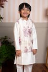 Shop_Kirti Agarwal - Pret N Couture_Ivory Silk Embroidery Kurta Set With Nehru Jacket _Online_at_Aza_Fashions