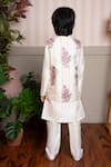 Shop_Kirti Agarwal - Pret N Couture_Ivory Silk Embroidery Kurta Set With Nehru Jacket _at_Aza_Fashions