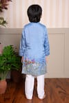 Shop_Kirti Agarwal - Pret N Couture_Blue Silk, Cotton Embroidery Designer Kurta And Pyjama Set _at_Aza_Fashions