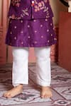 Buy_Kirti Agarwal - Pret N Couture_Purple Silk, Cotton Embroidery Bundi Kurta Set _Online_at_Aza_Fashions