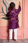 Shop_Kirti Agarwal - Pret N Couture_Purple Silk, Cotton Embroidery Bundi Kurta Set _at_Aza_Fashions