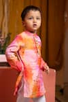 Kirti Agarwal - Pret N Couture_Pink Satin, Cotton, Organza, Silk Embroidery Vibrant Kurta And Pyjama Set _Online_at_Aza_Fashions