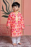 Buy_Kirti Agarwal - Pret N Couture_Pink Modal, Cotton, Satin, Silk Designer And Peach Kurta Pyjama Set _at_Aza_Fashions