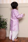 Shop_Kirti Agarwal - Pret N Couture_Purple Chanderi, Cotton Embroidery Lavender Kurta And Dhoti Pant Set _at_Aza_Fashions
