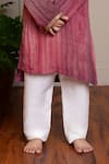 Kirti Agarwal - Pret N Couture_Maroon Cotton, Tissue, Silk Kurta And Pyjama Set _Online_at_Aza_Fashions
