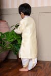 Shop_Kirti Agarwal - Pret N Couture_Yellow Silk, Cotton Embroidery Kurta And Dhoti Pant Set _at_Aza_Fashions