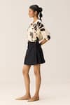 Buy_Kharakapas_Off White Cotton Embroidery V-neck And Black Tulia Top _Online_at_Aza_Fashions