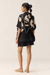 Shop_Kharakapas_Off White Cotton Collared Zinnia And Black Top _at_Aza_Fashions