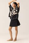 Buy_Kharakapas_Off White Cotton Collared Zinnia And Black Top _Online_at_Aza_Fashions