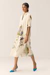 Buy_Kharakapas_Off White Cotton Collared Floral Whisper Dress _Online_at_Aza_Fashions