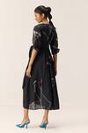Shop_Kharakapas_Black Cotton V-neck Eclipse Wrap Dress _at_Aza_Fashions