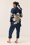 Shop_Kharakapas_Blue Cotton Collared Ocean Storm Shirt And Pant Co-ord Set _at_Aza_Fashions