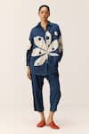 Buy_Kharakapas_Blue Cotton Collared Ocean Storm Shirt And Pant Co-ord Set _at_Aza_Fashions