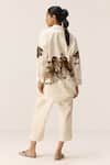 Shop_Kharakapas_Off White Cotton Collared Sunpetal Shirt And Pant Co-ord Set _at_Aza_Fashions