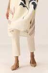 Kharakapas_Off White Cotton Collared Wild Vine Kurta Set _Online_at_Aza_Fashions