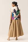 Shop_Kharakapas_Beige Cotton Pecan Skirt _at_Aza_Fashions