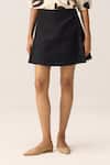 Kharakapas_Black Cotton Shadow Skorts _Online_at_Aza_Fashions