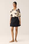 Buy_Kharakapas_Black Cotton Shadow Skorts _at_Aza_Fashions