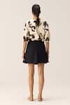 Shop_Kharakapas_Black Cotton Shadow Skorts _at_Aza_Fashions