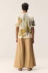 Shop_Kharakapas_Off White Cotton Echoes Leaves Shirt _at_Aza_Fashions