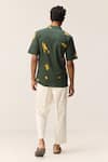 Shop_Kharakapas_Green Cotton Dark Shibori Shirt _at_Aza_Fashions