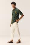 Buy_Kharakapas_Green Cotton Dark Shibori Shirt _Online_at_Aza_Fashions