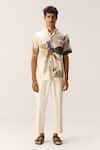 Buy_Kharakapas_Off White Cotton Canyon Floral Print Mul Shirt _Online_at_Aza_Fashions