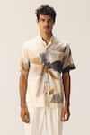 Buy_Kharakapas_Off White Cotton Canyon Floral Print Mul Shirt _at_Aza_Fashions