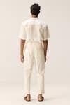 Shop_Kharakapas_White Cotton, Twill Frost Walk Trousers _at_Aza_Fashions