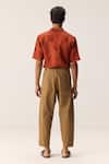 Shop_Kharakapas_Brown Cotton, Twill Cocoa Trace Trousers _at_Aza_Fashions