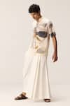 Buy_Kharakapas_White Oxford, Cotton Flared Trousers _Online_at_Aza_Fashions
